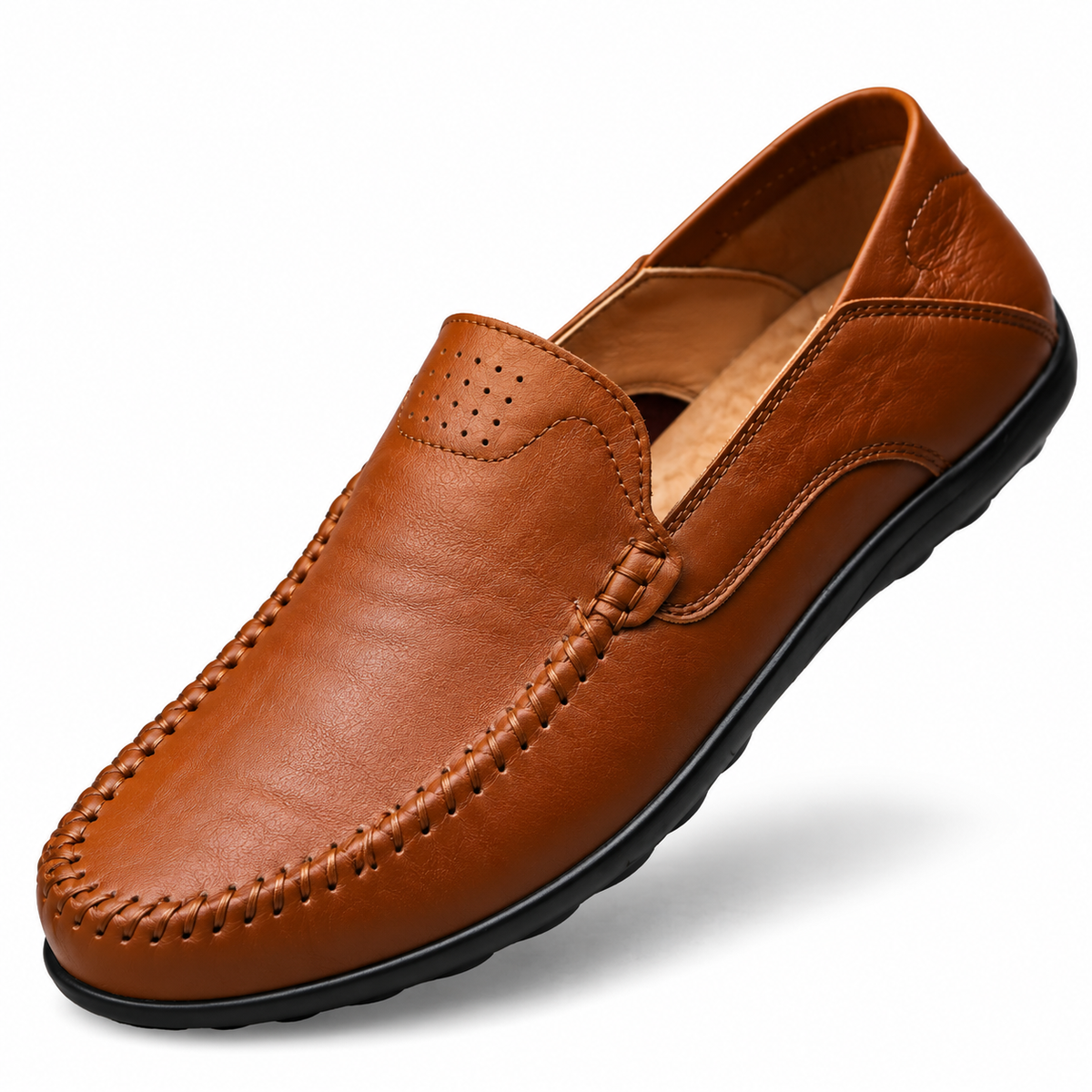 Pantofi bărbătești din piele naturală, loaferi, respirabili, slip-on, pentru condus