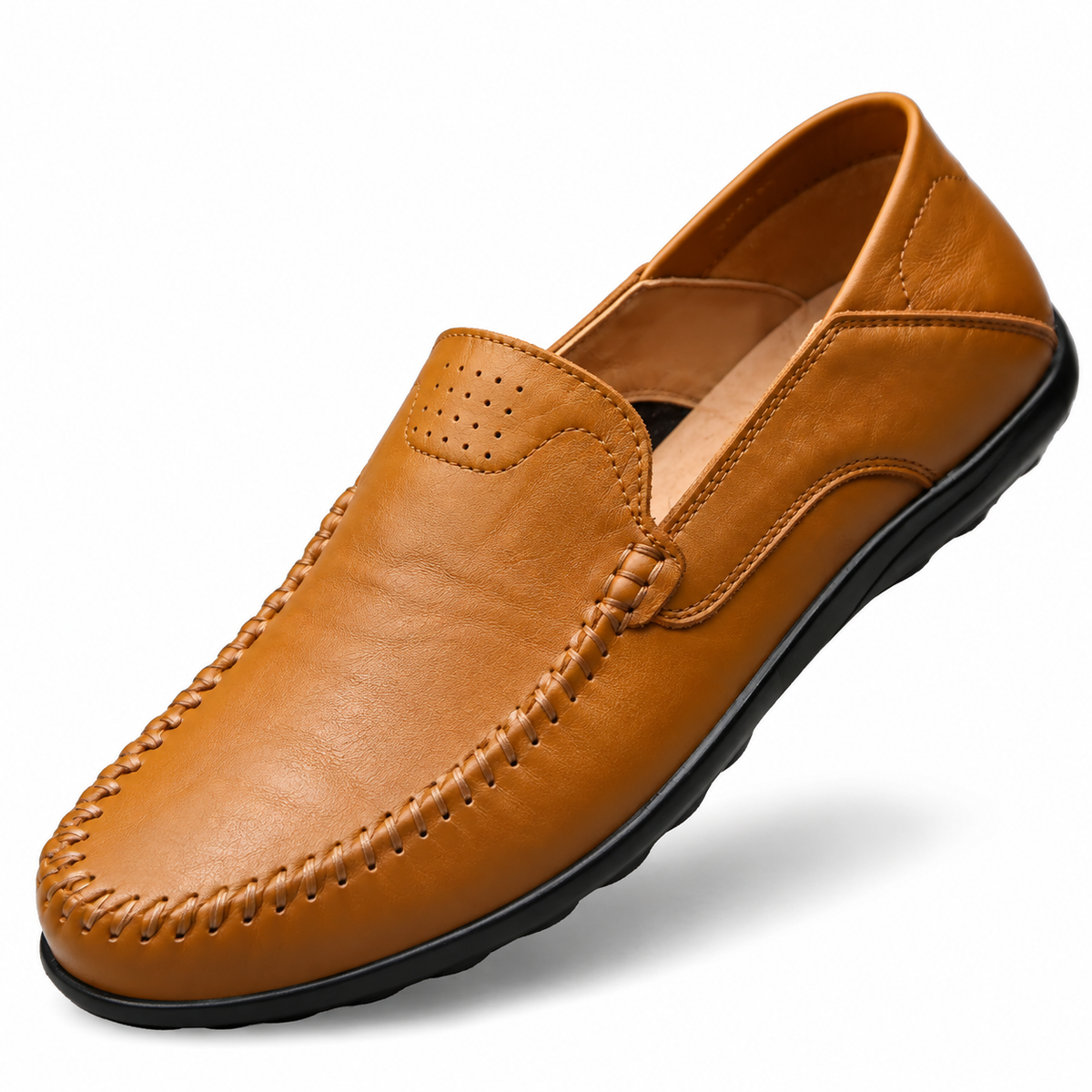 Pantofi bărbătești din piele naturală, loaferi, respirabili, slip-on, pentru condus