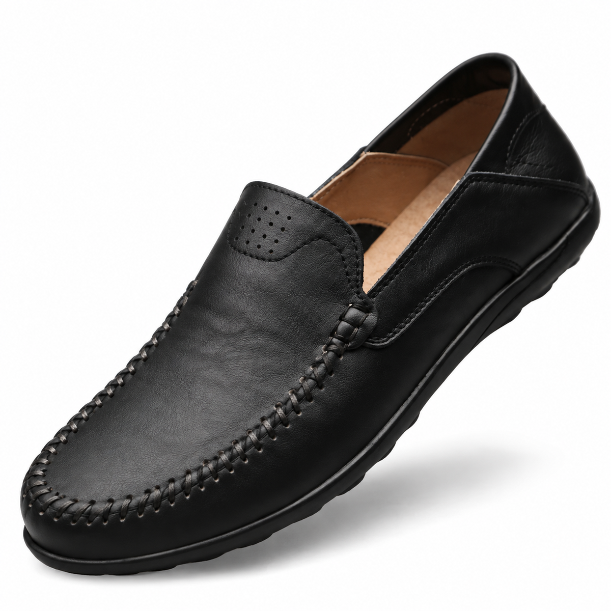 Pantofi bărbătești din piele naturală, loaferi, respirabili, slip-on, pentru condus