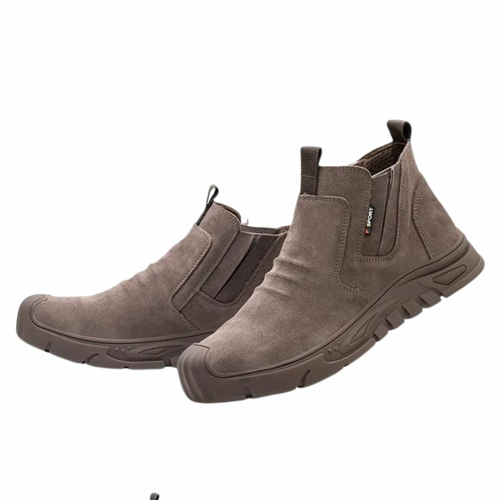 Chaussures de sécurité à embout en acier pour homme, bottes de travail à enfiler