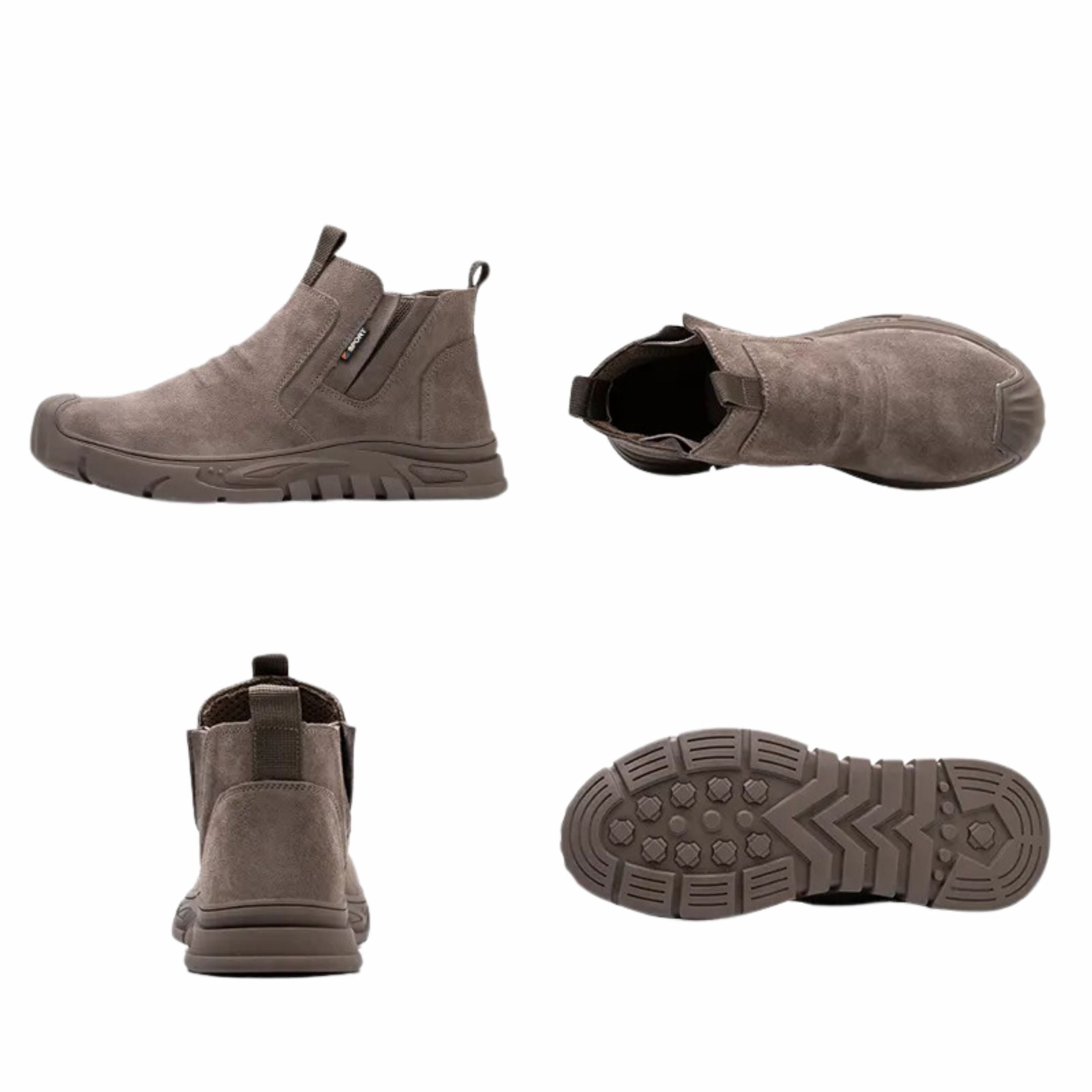 Chaussures de sécurité à embout en acier pour homme, bottes de travail à enfiler