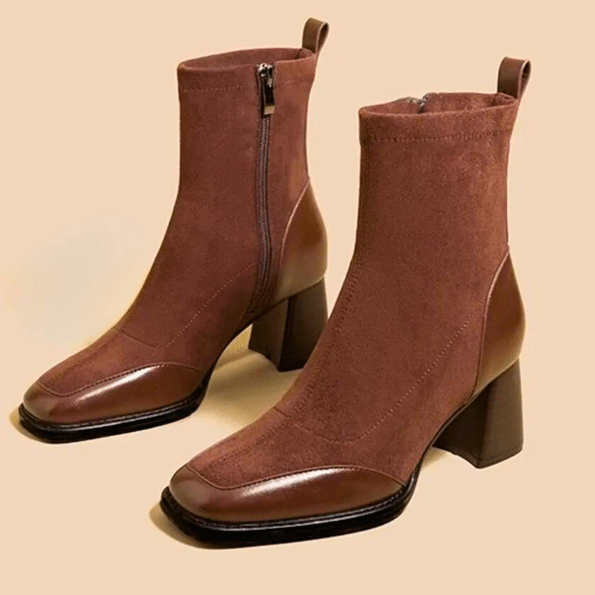 Bottines en cuir confortables pour femmes – semelle de soutien, design épuré