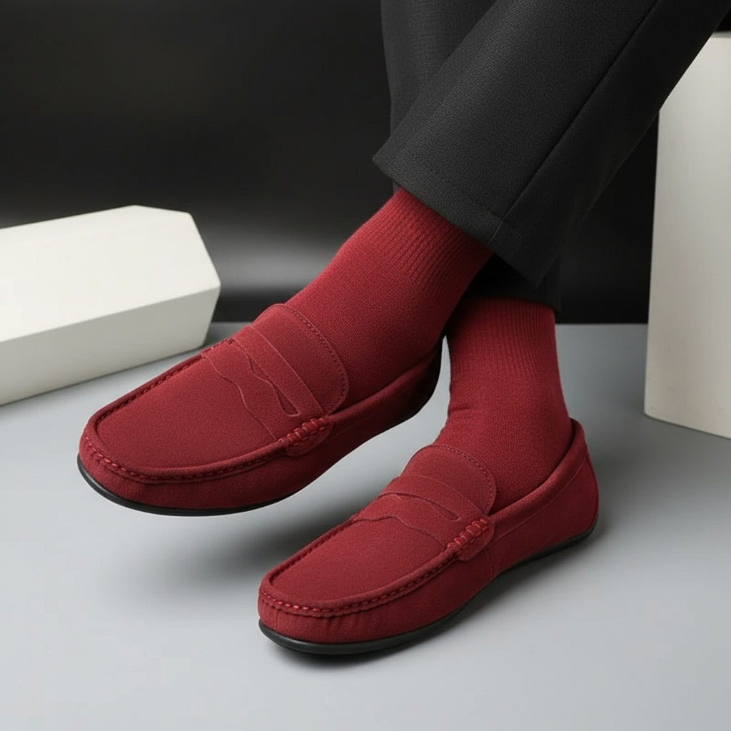 Mocassins en daim premium pour homme, chaussures décontractées à enfiler, élégantes pour le bureau