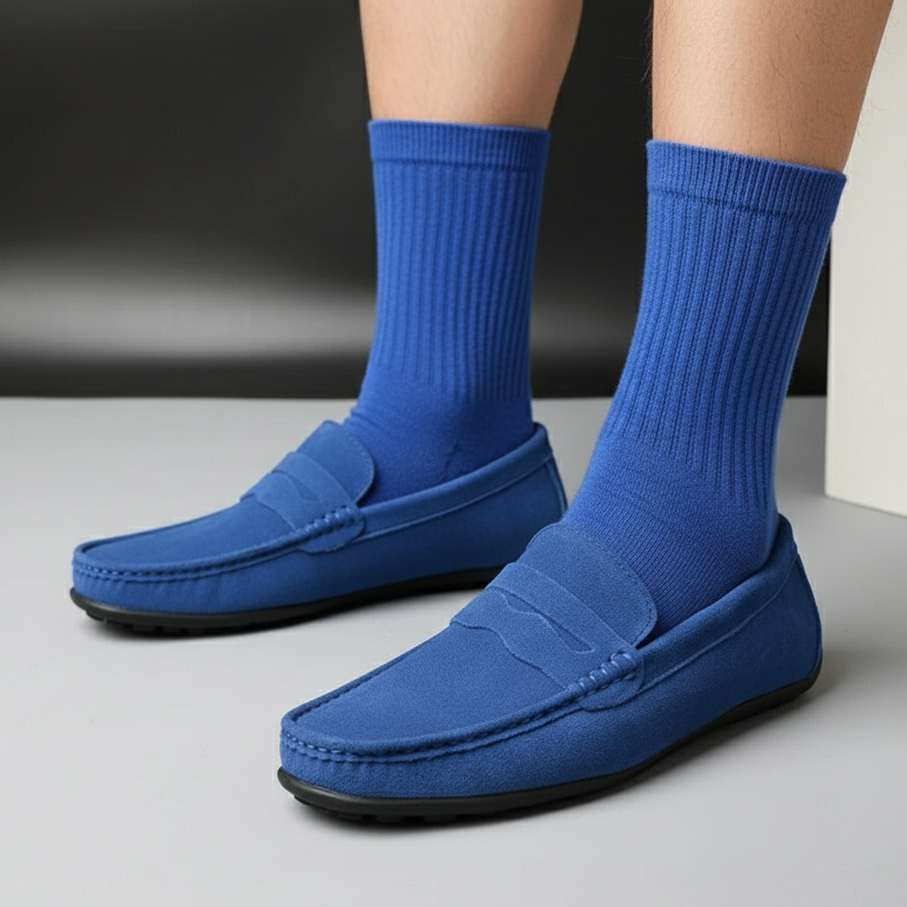 Mocassins en daim premium pour homme, chaussures décontractées à enfiler, élégantes pour le bureau