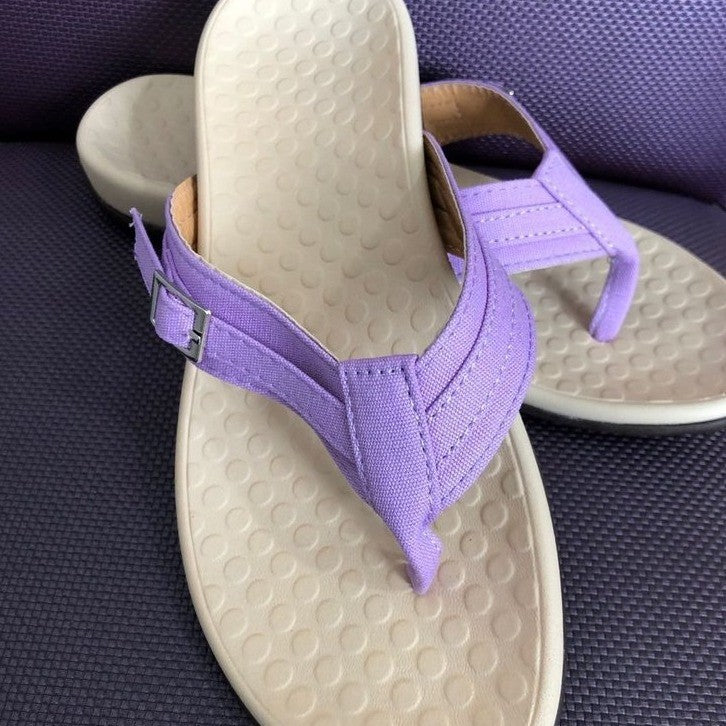 Tongs orthopédiques pour femmes, sandales confortables à bride entre les orteils avec soutien de la voûte plantaire