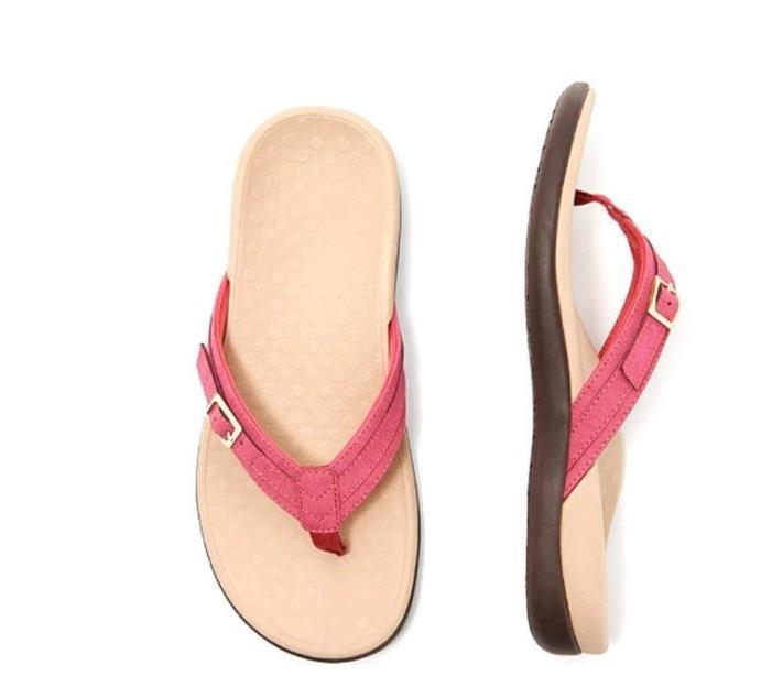 Tongs orthopédiques pour femmes, sandales confortables à bride entre les orteils avec soutien de la voûte plantaire
