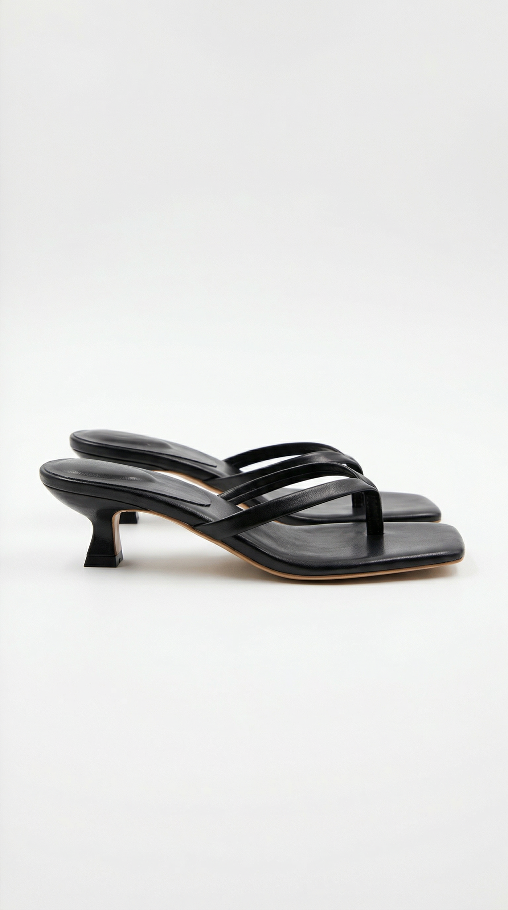 Sandales à talon kitten pour femme, tongs à bout carré, mules élégantes à enfiler