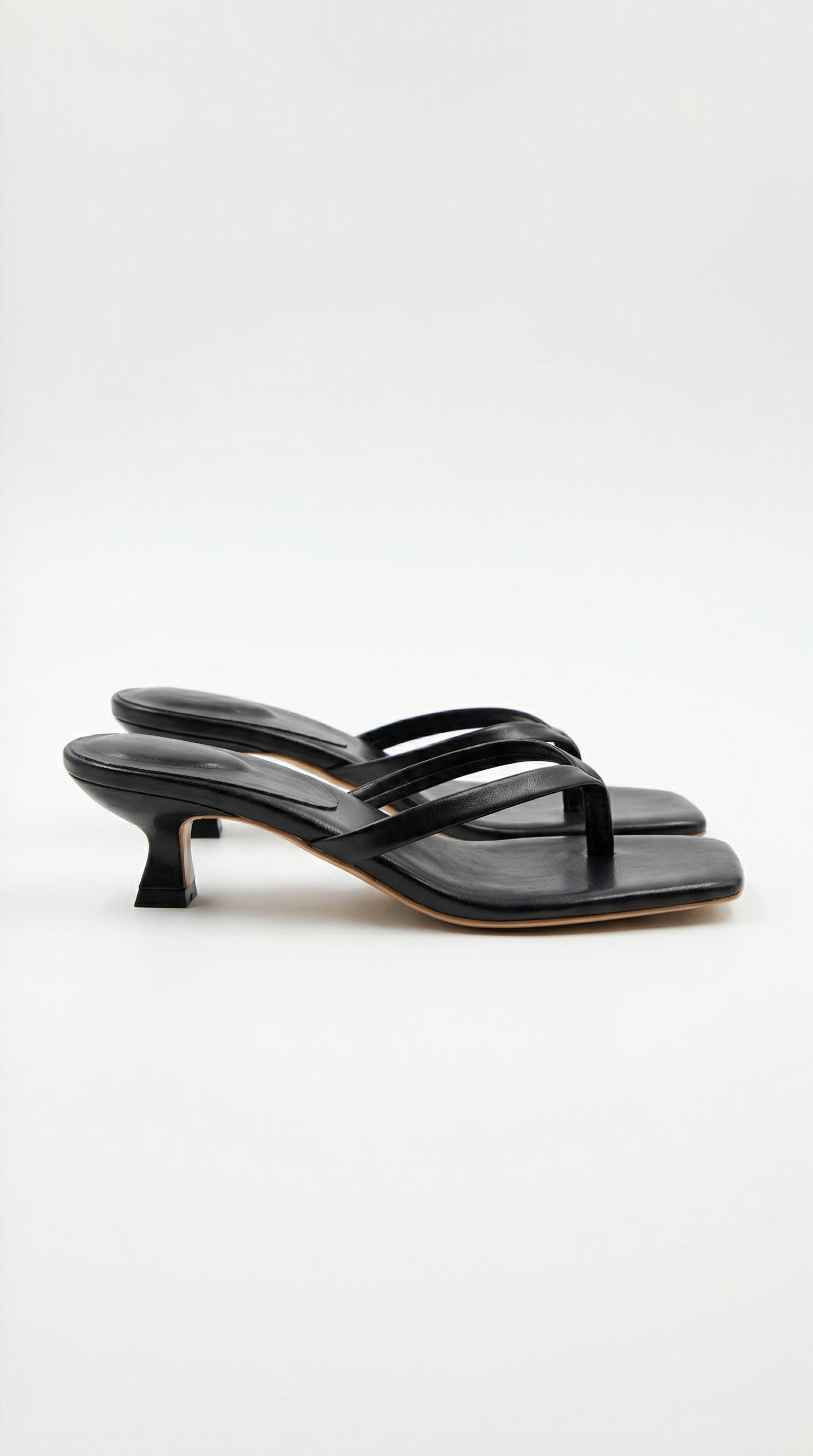 Sandales à talon kitten pour femme, tongs à bout carré, mules élégantes à enfiler