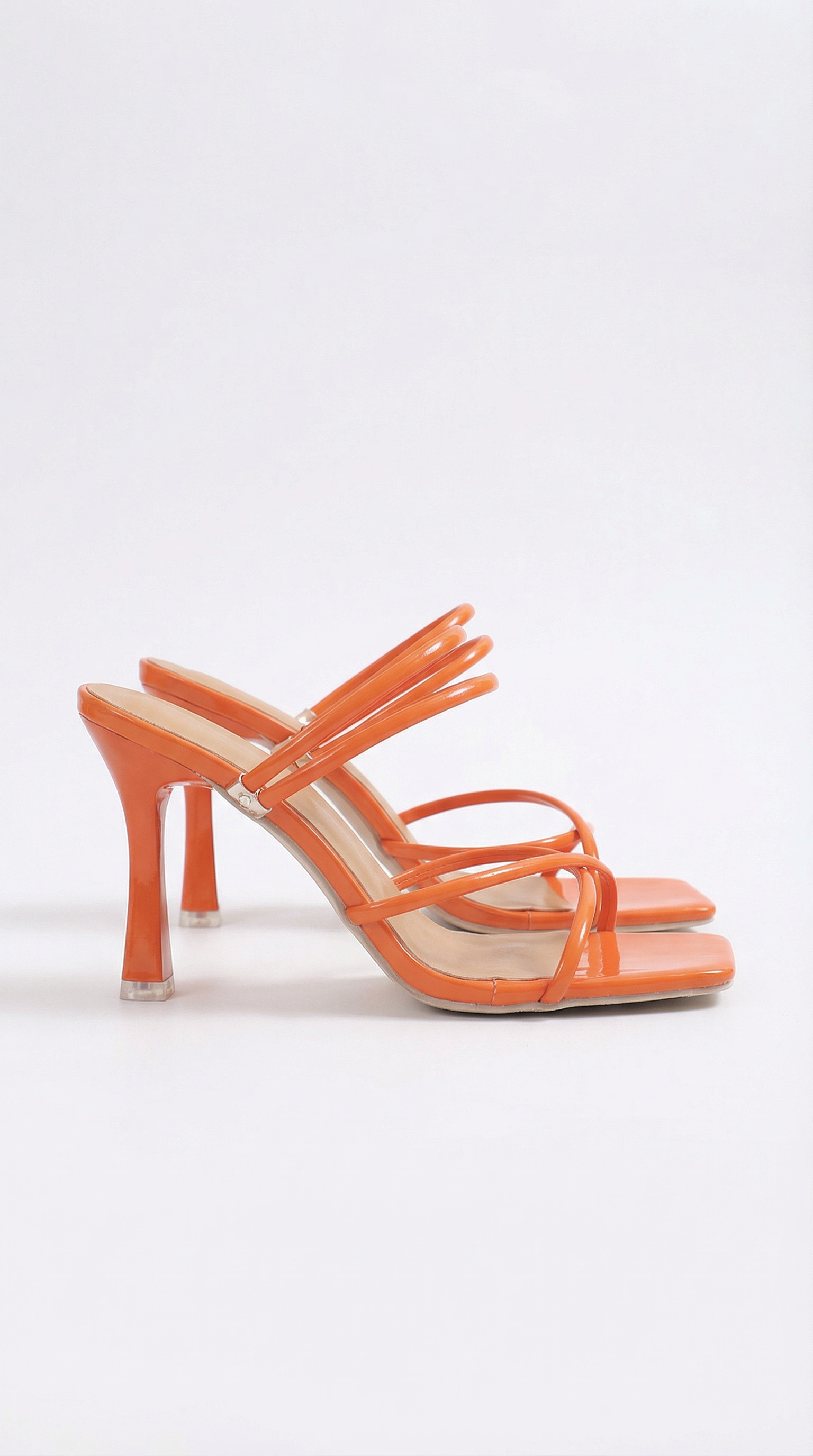 Sandales à talons pour femmes avec brides croisées, bout carré, talon aiguille, chaussures de soirée