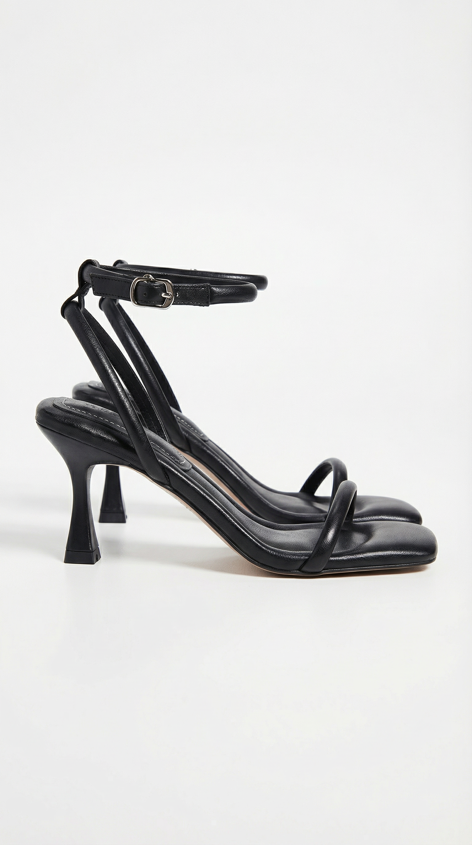 Sandales à talon kitten à bride cheville pour femme, bout carré, chaussures de soirée minimalistes à lanières