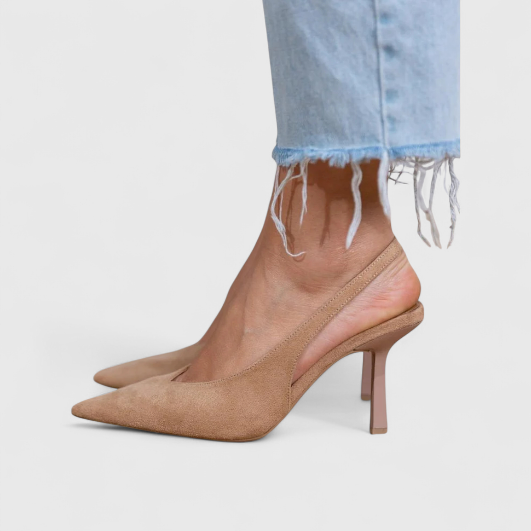 Dámské ortopedické lodičky se špičkou – úzký podpatek, elegantní slingback provedení