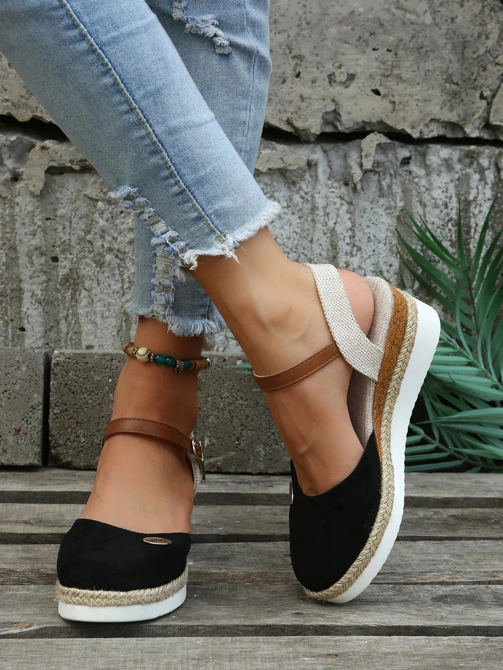 Orthopedic Platform Espadrille Sandals with Supportive Closed Toe