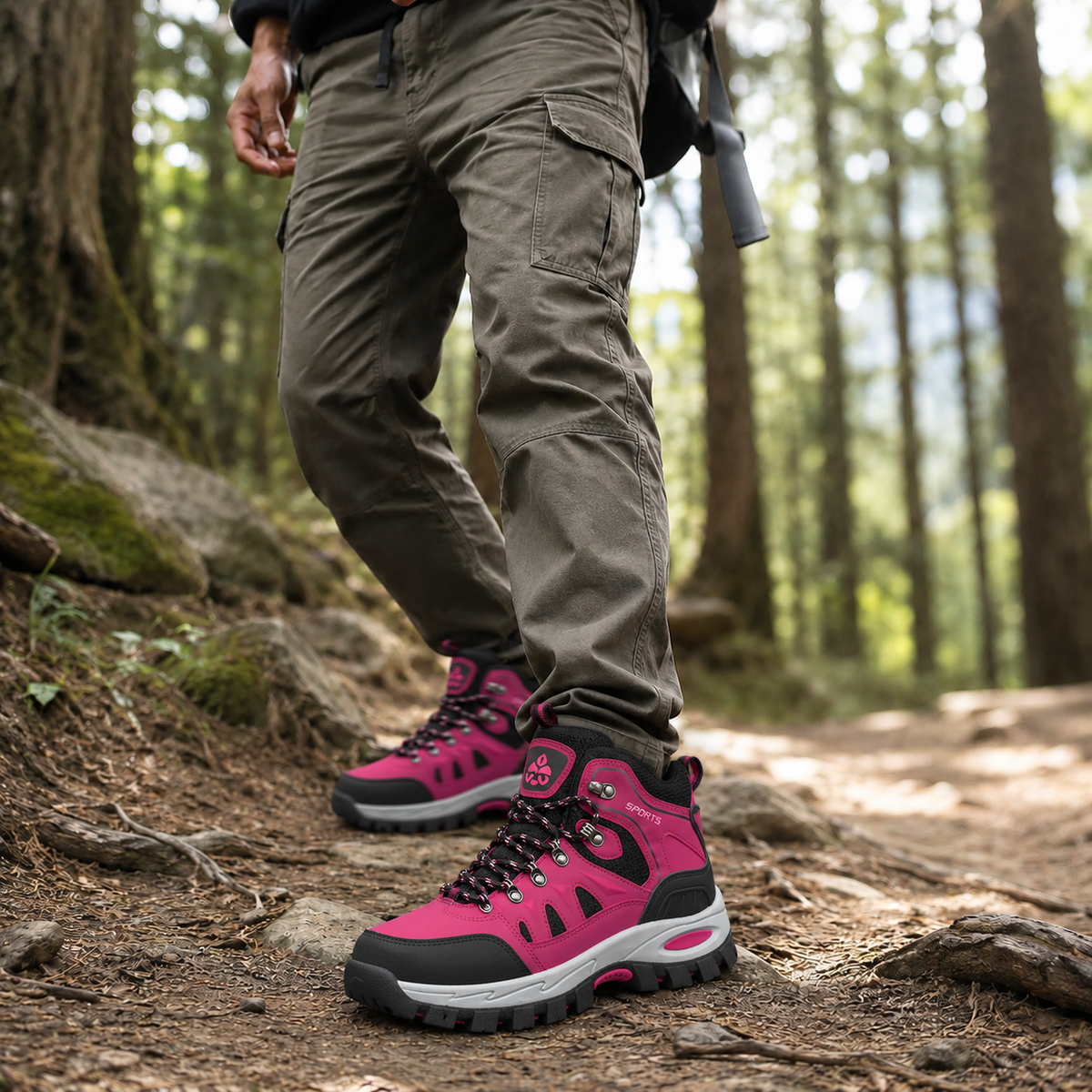 Waterproof Orthopedic Hiking Boots for Men – Anti-Slip Outdoor Trekking Shoes