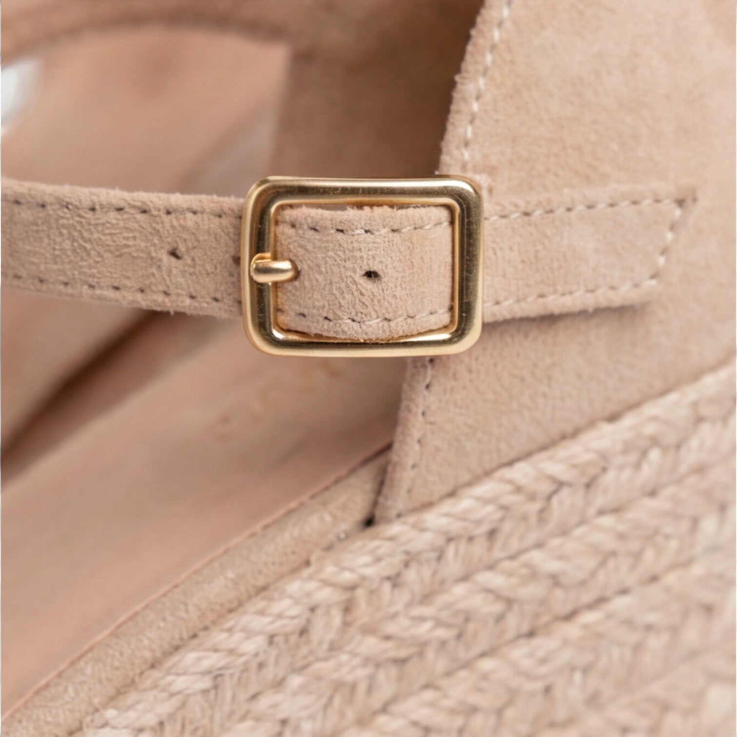 Sandalias de cuña para mujer con punta cerrada y correa en el tobillo, zapatos espadrilles