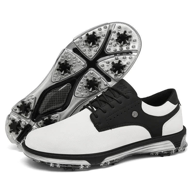 Scarpe da golf da uomo antiscivolo e impermeabili – Pelle pieno fiore, ammortizzazione avanzata