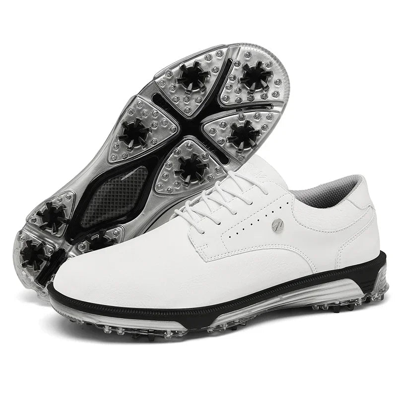 Scarpe da golf da uomo antiscivolo e impermeabili – Pelle pieno fiore, ammortizzazione avanzata