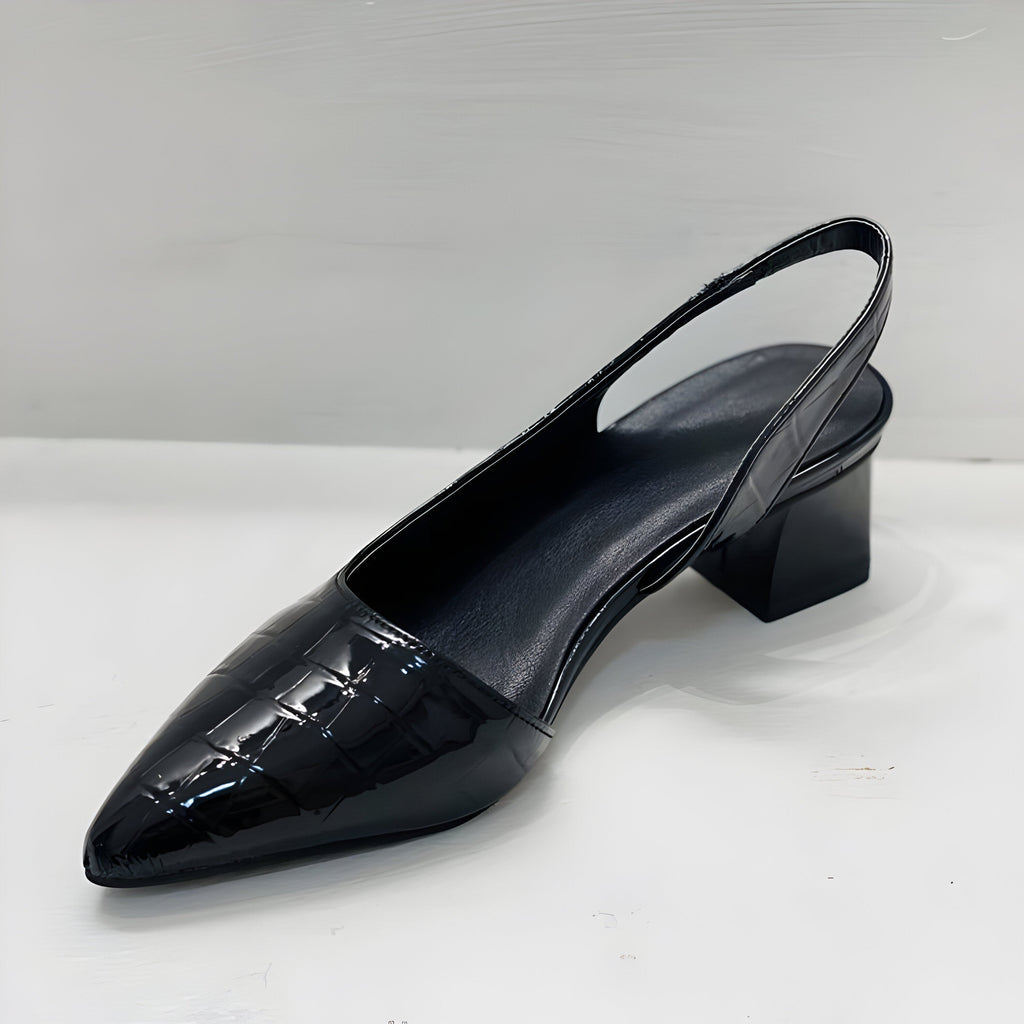 Women's Orthopedic Slingback Heels Pointed Toe Block Heel Shoes