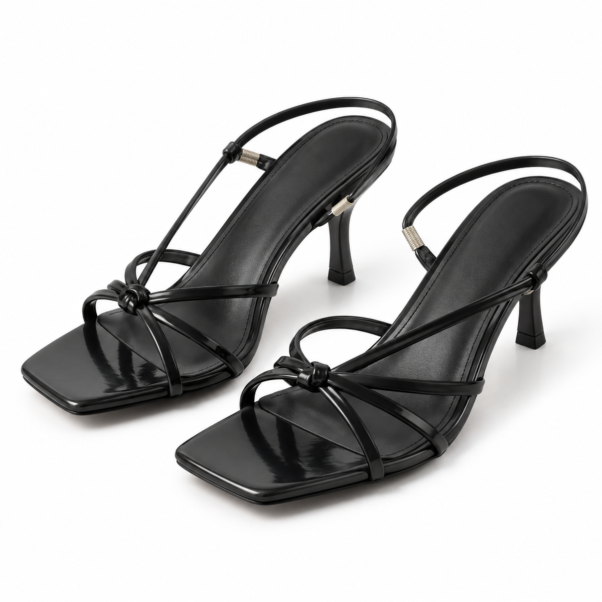 Sandali ortopedici con tacco da donna, eleganti con cinturino a nodo, scarpe da sera