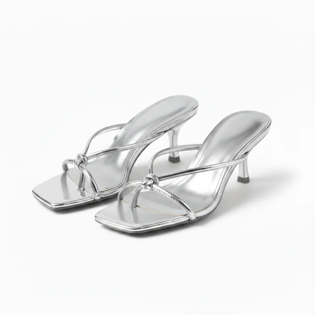 Women's Orthopedic Heeled Sandals Elegant Knot Strap Dress Shoes